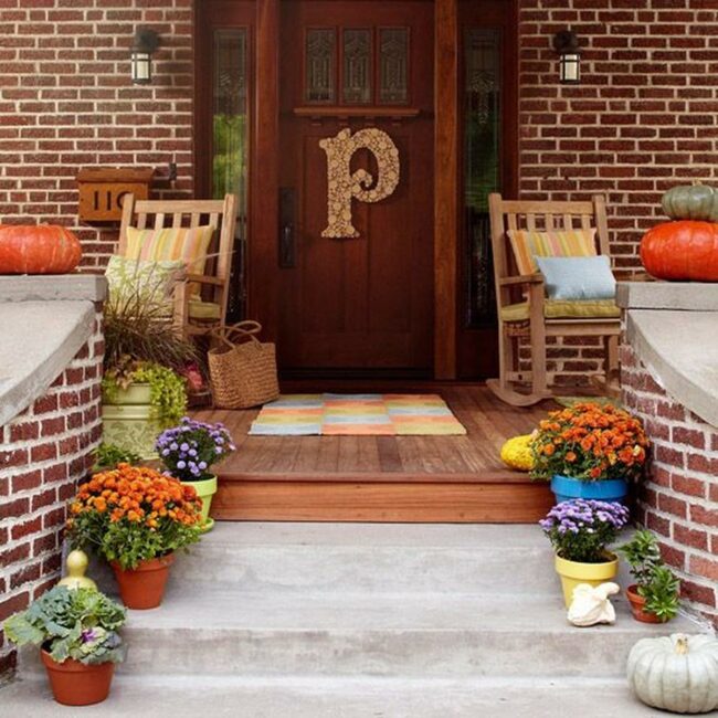 Floral "P" Porch Welcome